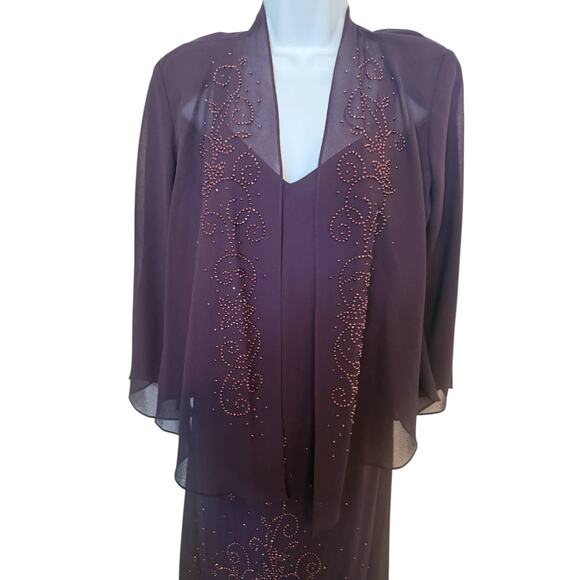 Vintage Drapers & Damous 2-Piece Jacket & Formal Purple Dress/Jacket  8 - Picture 4 of 9